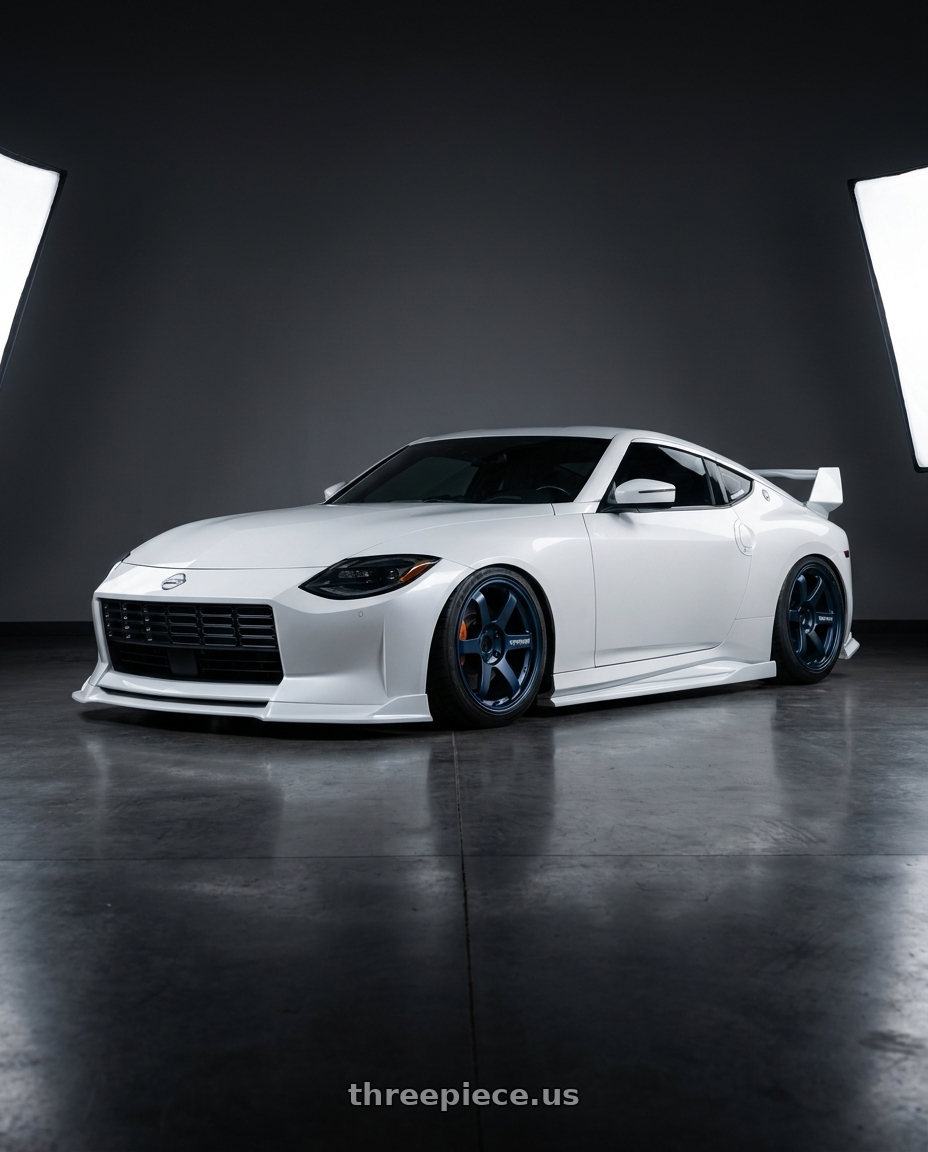2023 nissan z with Volk Racing TE37 SAGA S-PLUS 5x114.3 19x9.5+28 Mag Blue wheels