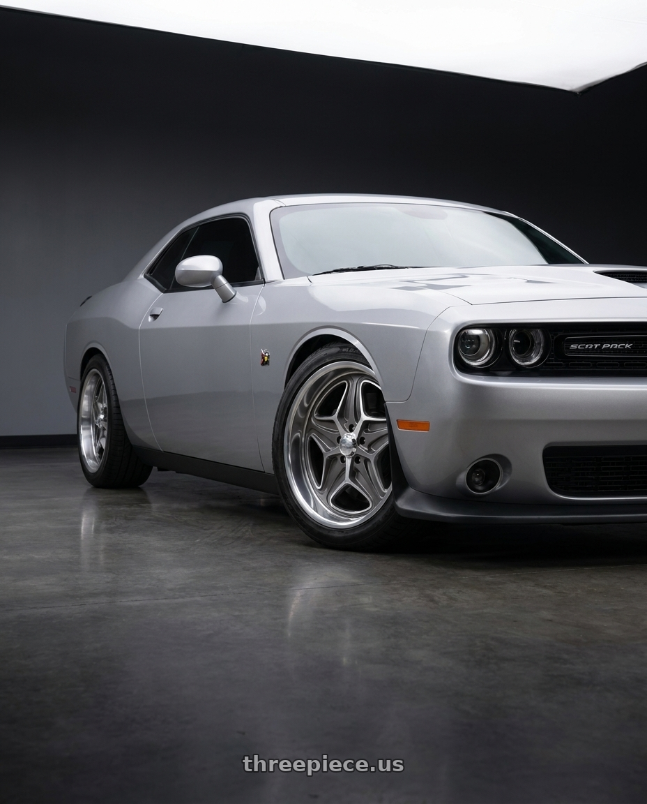 2023 dodge challenger scat pack with Foose 1PC F172 MERLOT 5X120.65 22X9 +15 ANTHRACITE MACHINED wheels