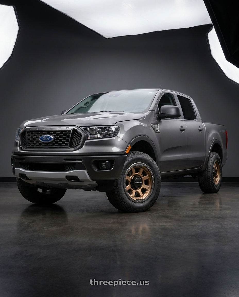 2021 Ford Ranger XL with Vision Off-Road 350 Ojos 6x139.7 17x9+12 Bronze wheels
