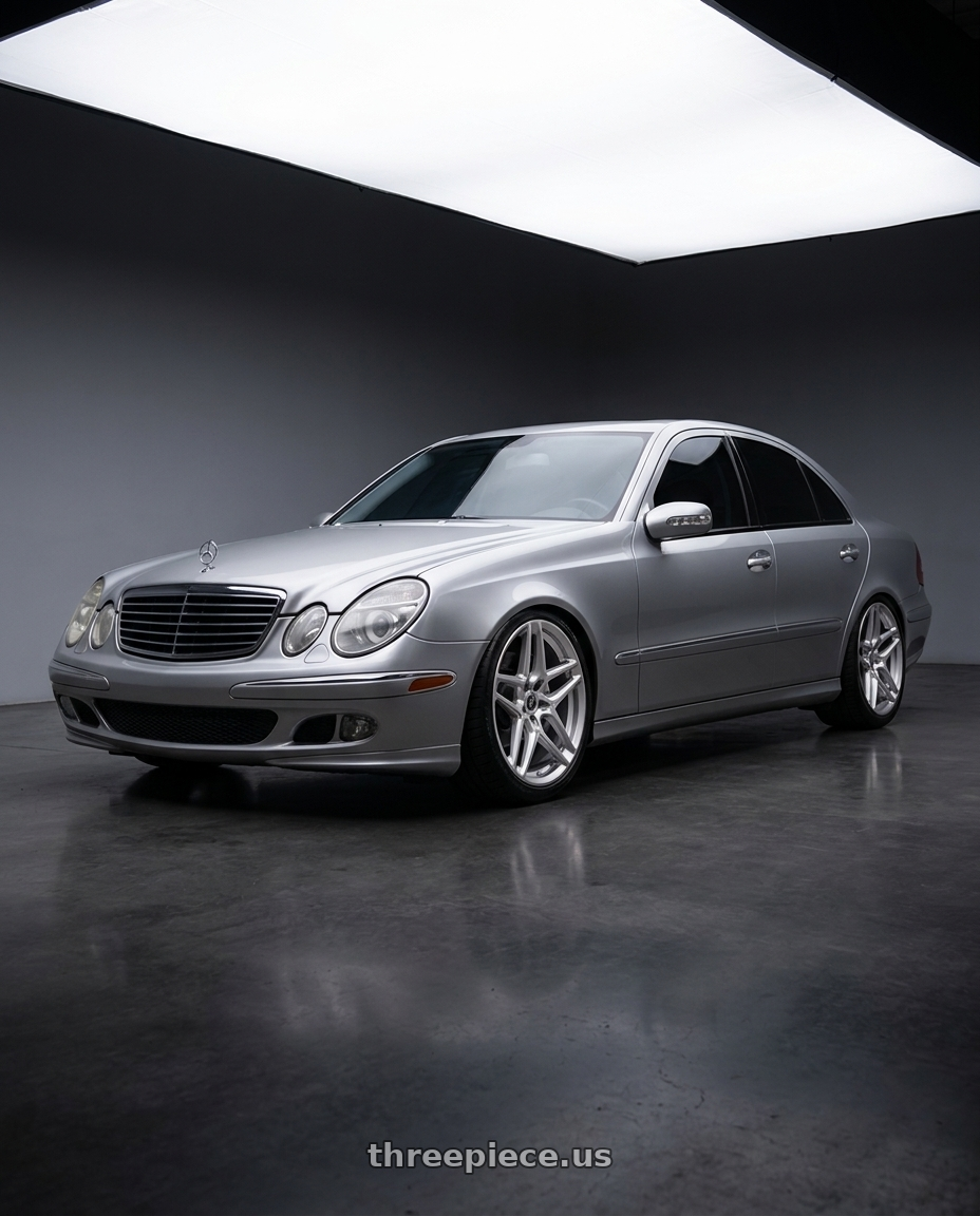 2003 Mercedes Benz E320 Sport with HERITAGE WHEEL EBISU MONOC 5x114.3 19x9.5 +38 SILVER wheels