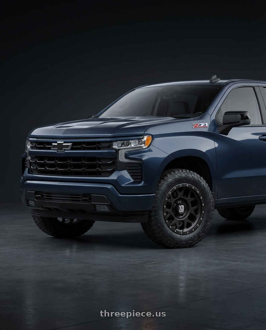 2023 Chevrolet Silverado 1500 with XD XD127 BULLY 6X139.7 20X9 +18 SATIN BLACK WITH REINFORCING RING wheels