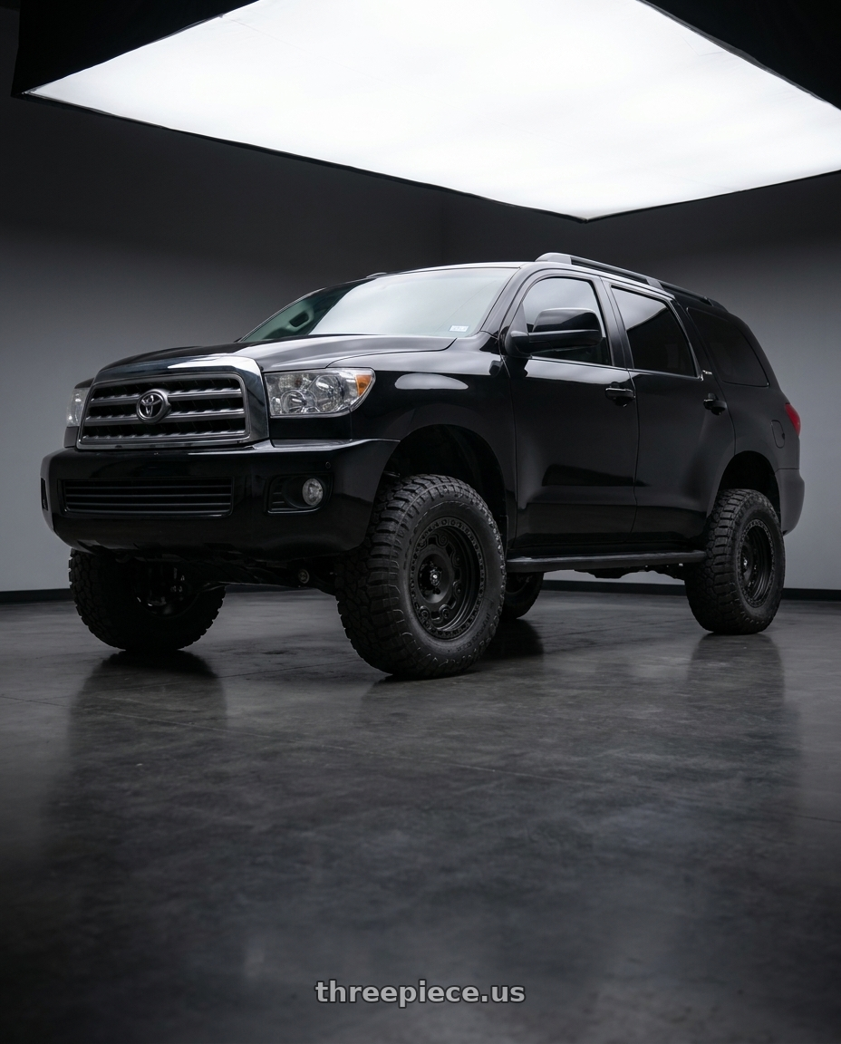 2012 Toyota Sequoia limited with Fittipaldi Offroad FT100SB 5X150 18x9 +18 Satin Black wheels