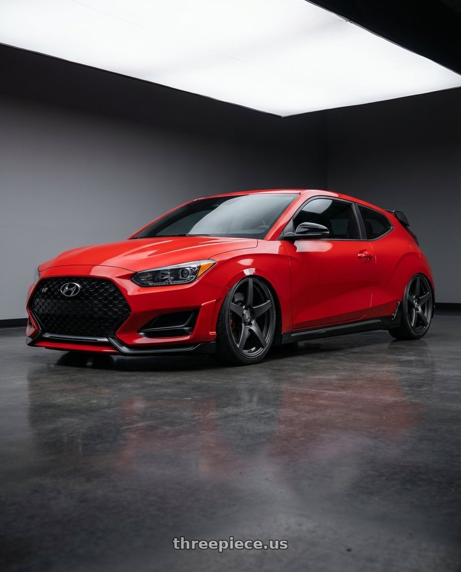 2022 Hyundai Veloster N with Forgestar CF5 5x114.3 19x9.5 +29 Satin Black wheels