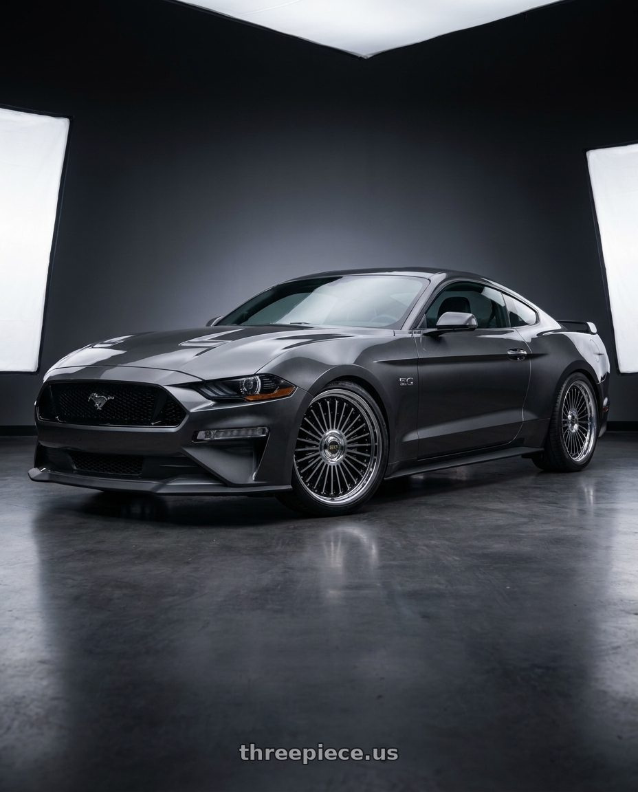 2020 Ford Mustang with Work Emitz Black Polish 5x114.3 19x7.5 +45 wheels