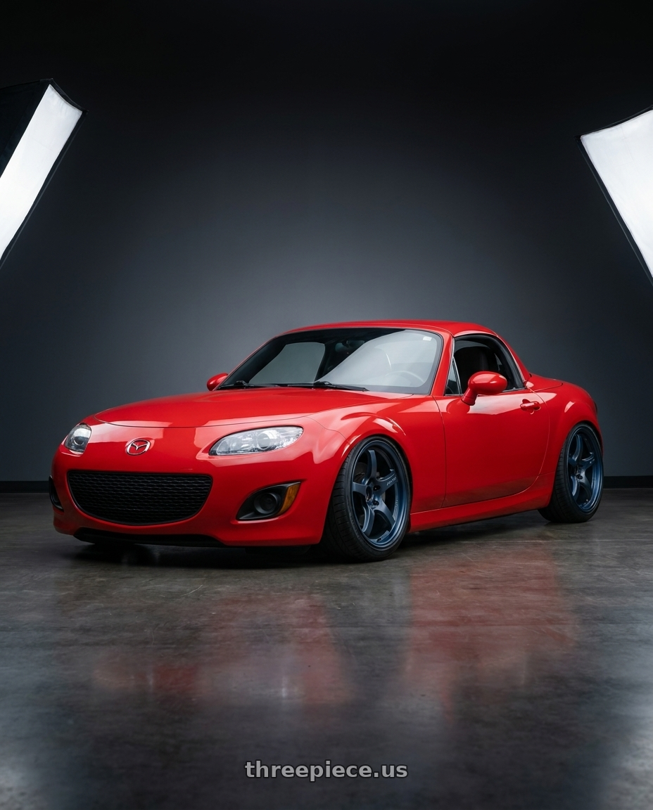 2012 Mazda MX-5 Miata NC with Gram Lights 57CR 5x114.3 17x9+22 Gunblue II wheels