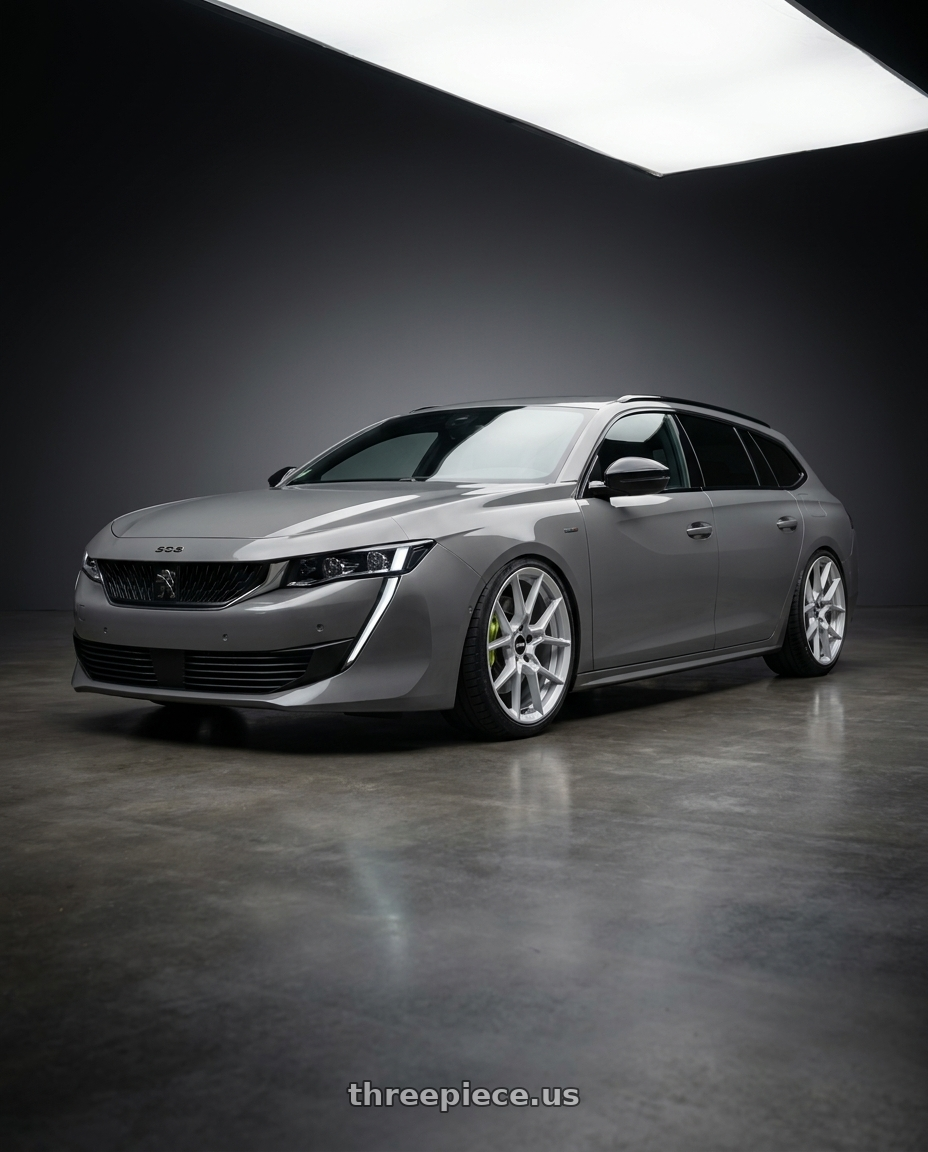 2022 Peugeot 508 SW GT with Rotiform RC199 KPR 5X112 20x9 +25 SILVER wheels