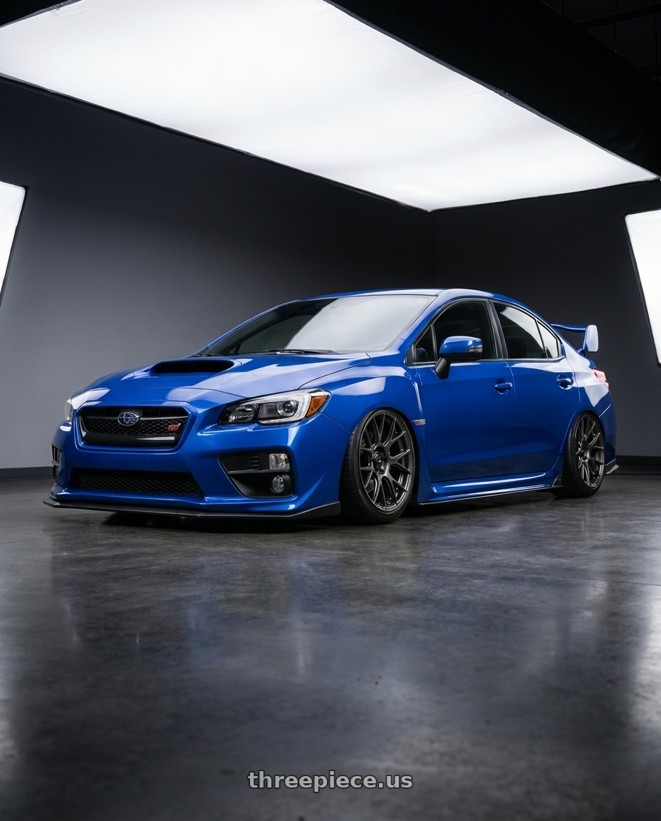 2018 Subaru WRX STI with Konig Ampliform 5x114.3 18x9.5+35 Dark Metallic Graphite wheels