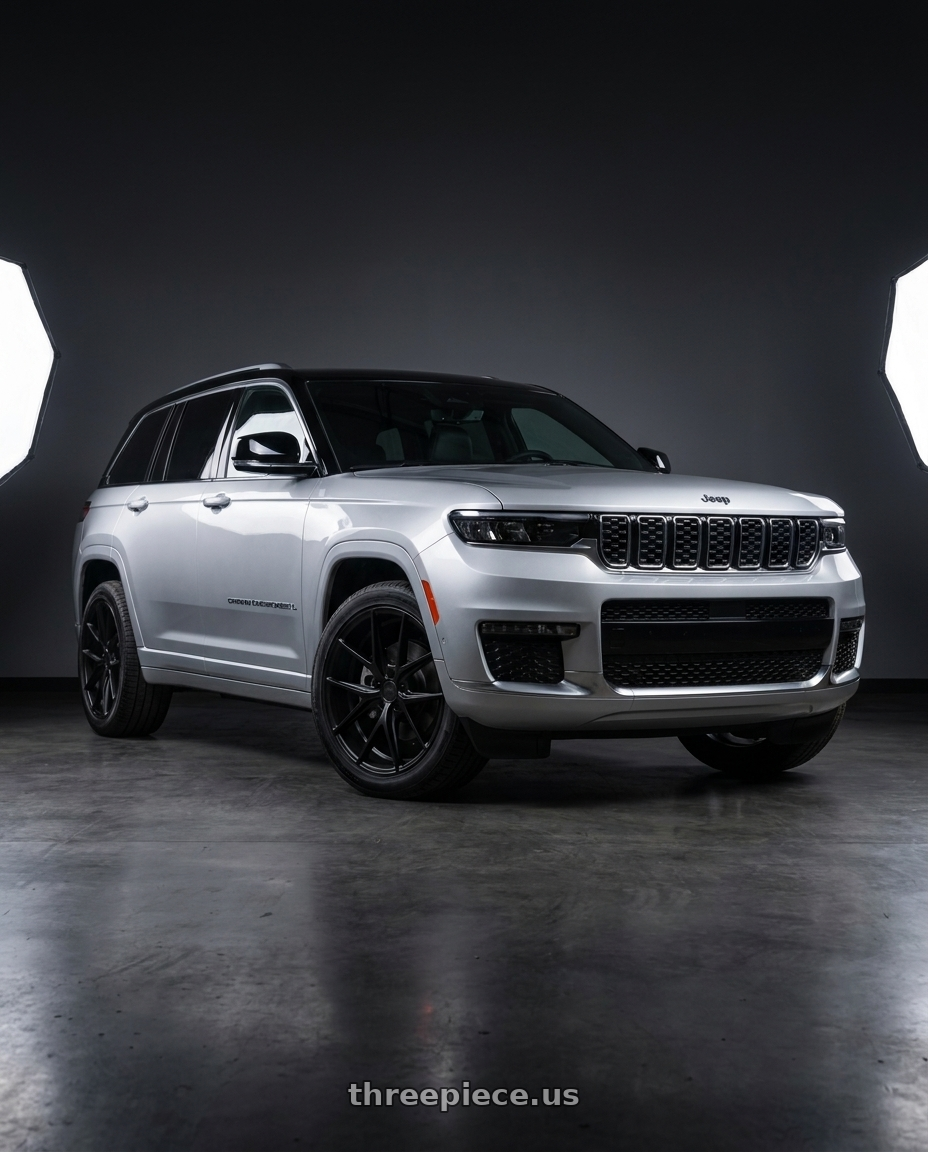 2022 jeep grand cherokee L with Niche 1PC M117 MISANO 5X127 20X9 +35 MATTE BLACK wheels