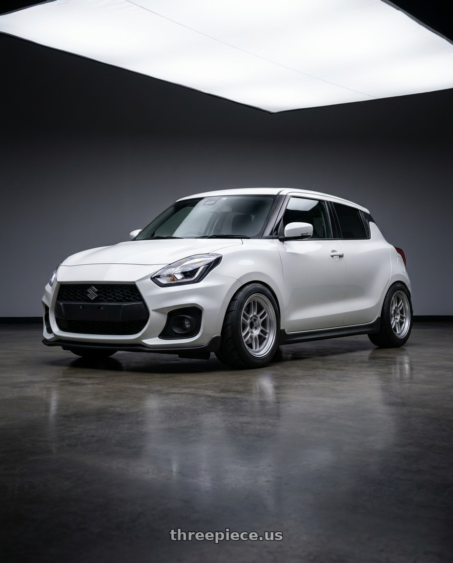 2024 Suzuki Swift Sport with Enkei RPF1 5x114.3 16x7+35 Silver wheels