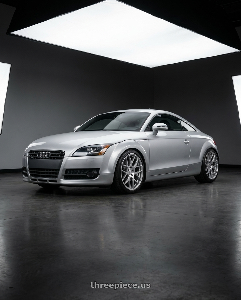 2008 audi tt Mk2 with Aodhan AFF2 5x112 19x8.5+35 Gloss Silver Machined Face wheels