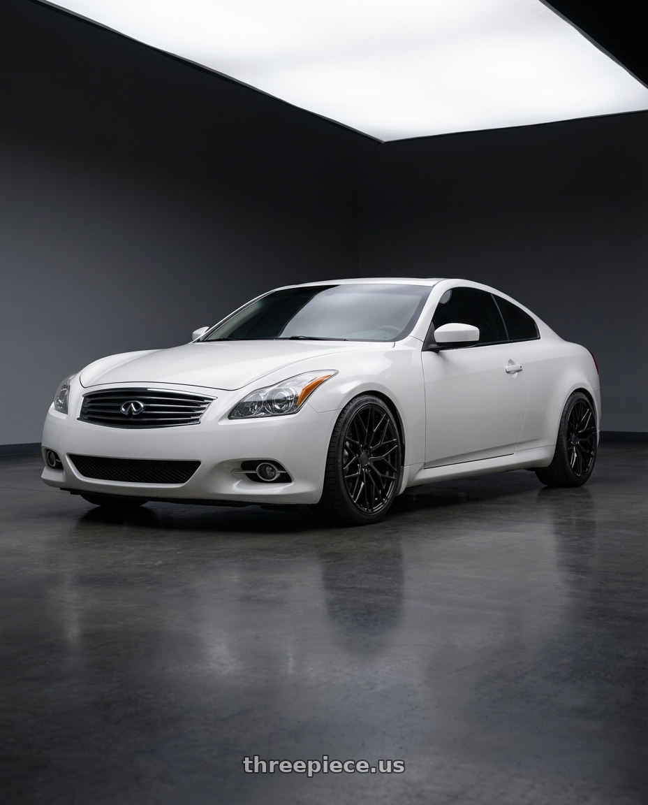 2014 Infiniti G37 Coupe with Avant Garde Wheels M520R 5X114.3 19x8.5 +35 Gloss Black wheels
