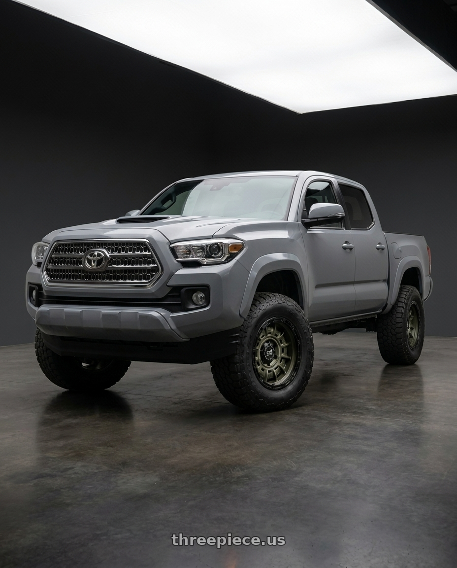 2019 Toyota Tacoma Trd Sport with Black Rhino LEGION 6X139.7 20X10 -18 OLIVE DRAB GREEN W/ BLACK LIP wheels