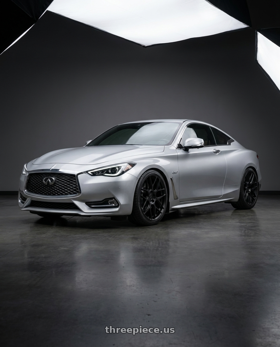 2020 Infiniti Q60 with Aodhan AFF2 5x114.3 19x9.5+35 Matte Black wheels