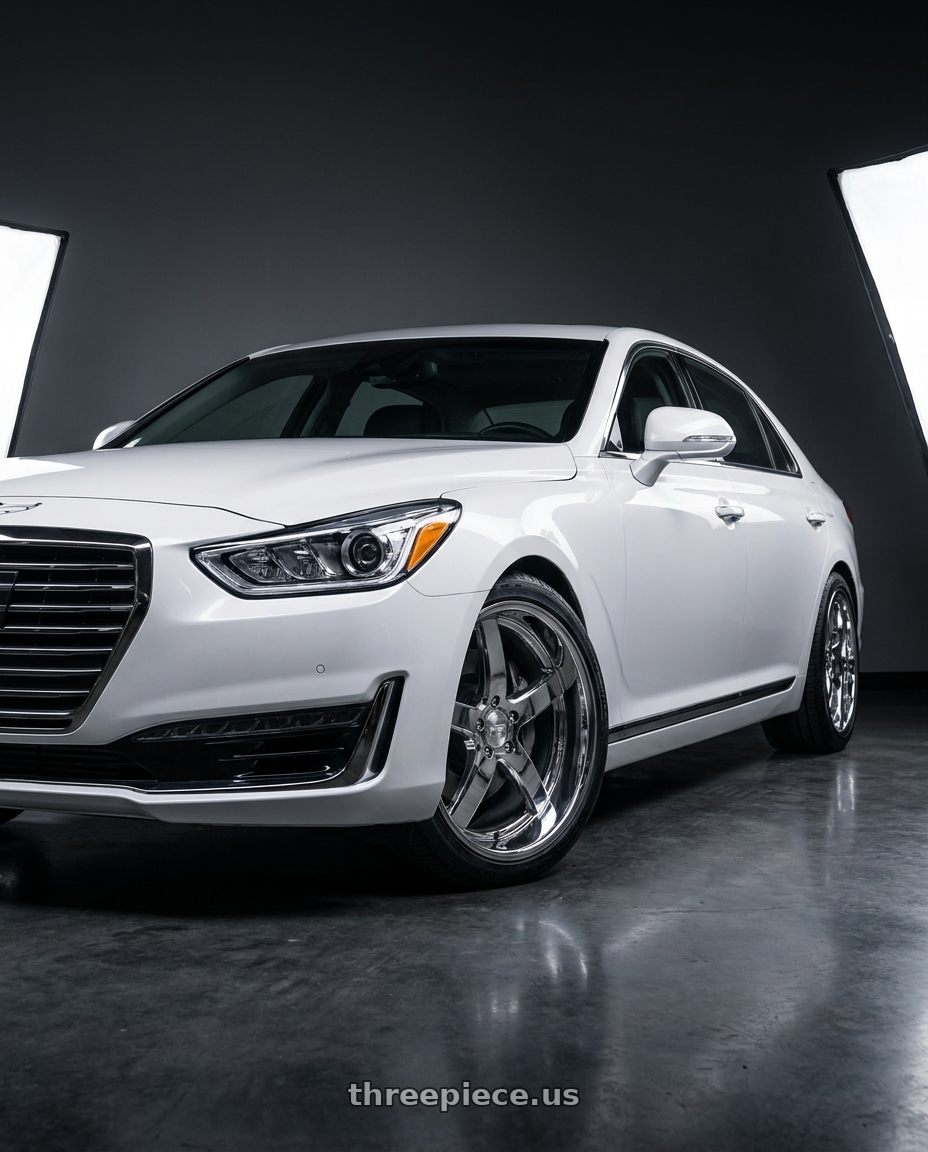 2018 genesis g90 ultimate with Niche 1PC M171 PANTANO 5X114.3 20X8.5 +35 CHROME PLATED wheels