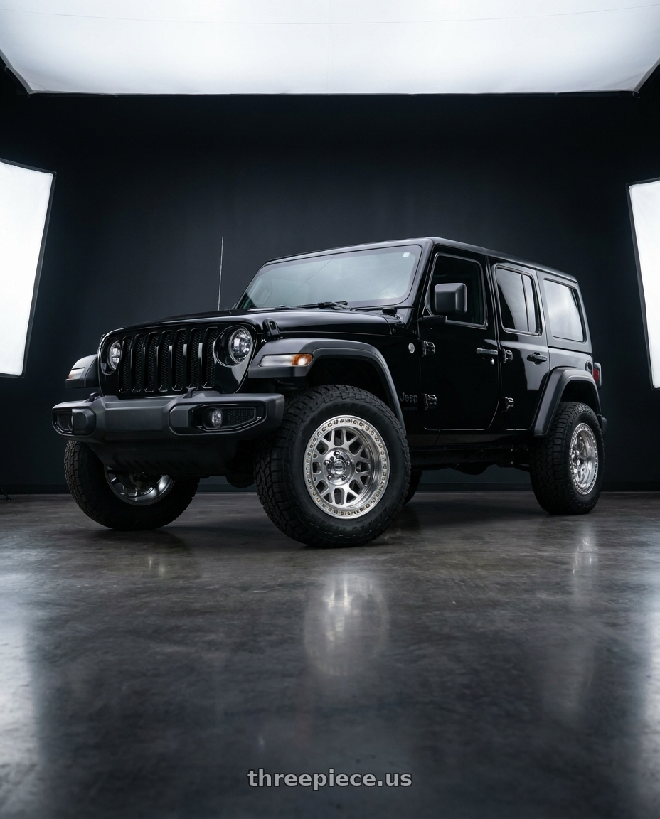 2021 Jeep Wrangler Sport with KMC KM235 GRENADE CRAWL BEADLOCK 5X127 18X9 +10 MACHINED wheels