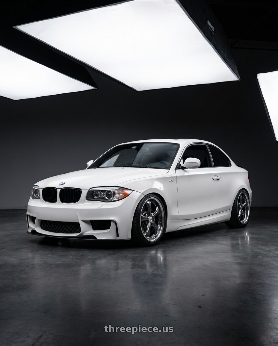 2010 bmw 135i base sport with Work Wheels VS-KF 5x120 19x9.5+35 Brilliant Silver Black L Disk FULL REVERSE wheels