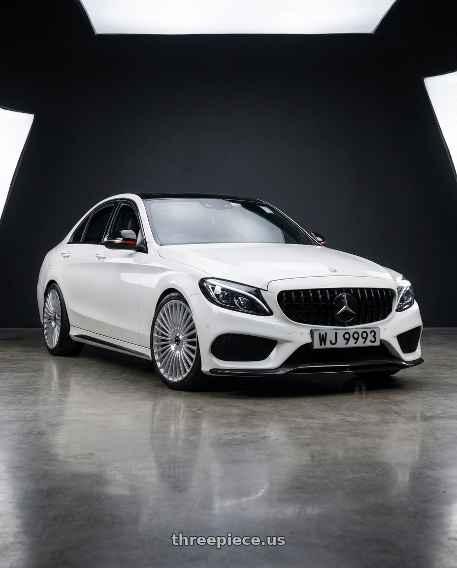 2014 w205 c250 with DOLCE LUXURY TRENTO 5x108/5x112 22x10.5 +40 Glossy Silver Brush Face wheels