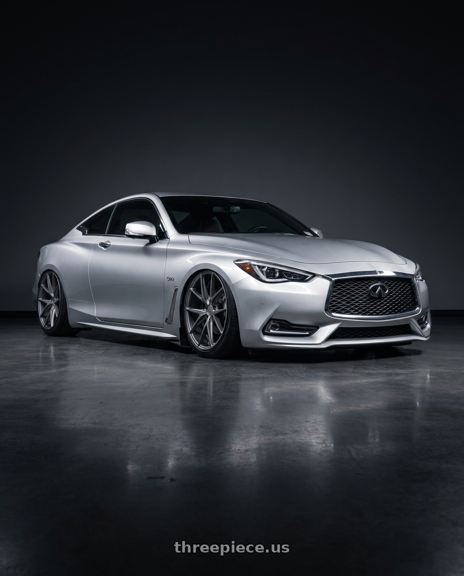 2020 Infiniti Q60 with Niche 1PC M116 MISANO 5X114.3 19X9.5 +35 MATTE GUN METAL wheels