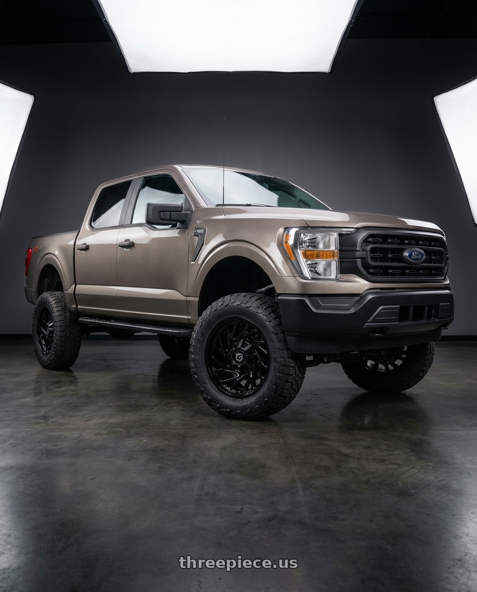 2013 Ford F-150 with Gear Off Road 769B 6X135/6x139.7 22x10 -19 Gloss Black wheels