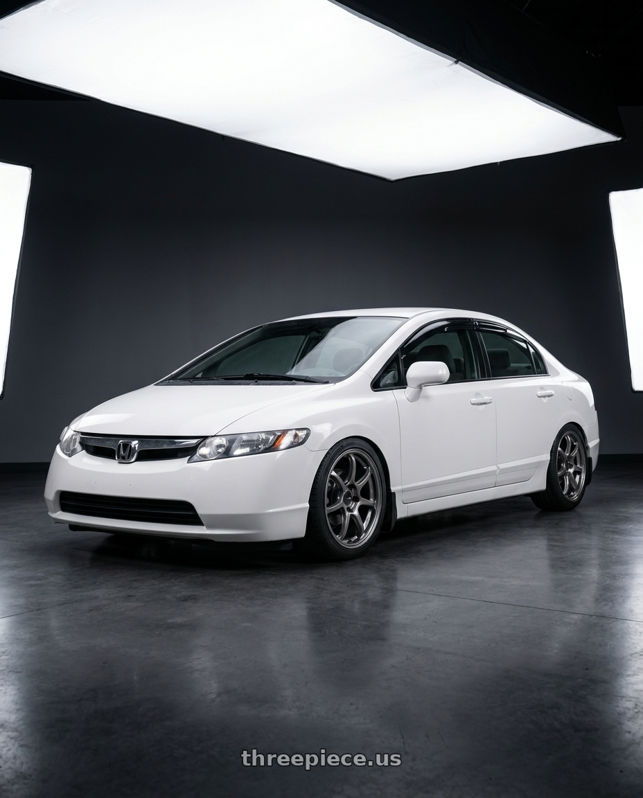 2007 honda civic ex with Enkei PF09 5x114.3 17x8+35 Dark Silver wheels
