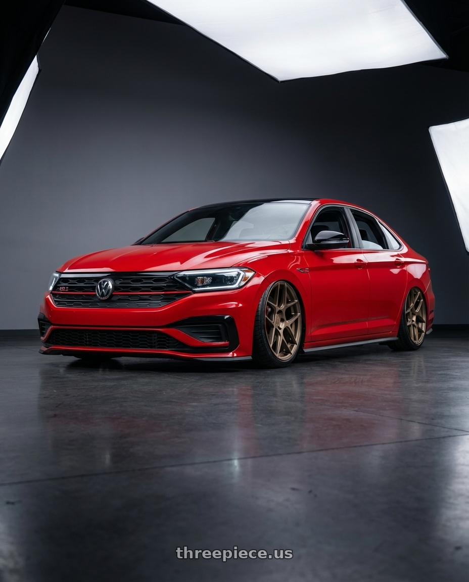 2023 Volkswagen Jetta GLI MK7 with Aodhan AFF2 5x112 19x9.5+35 Matte Bronze wheels