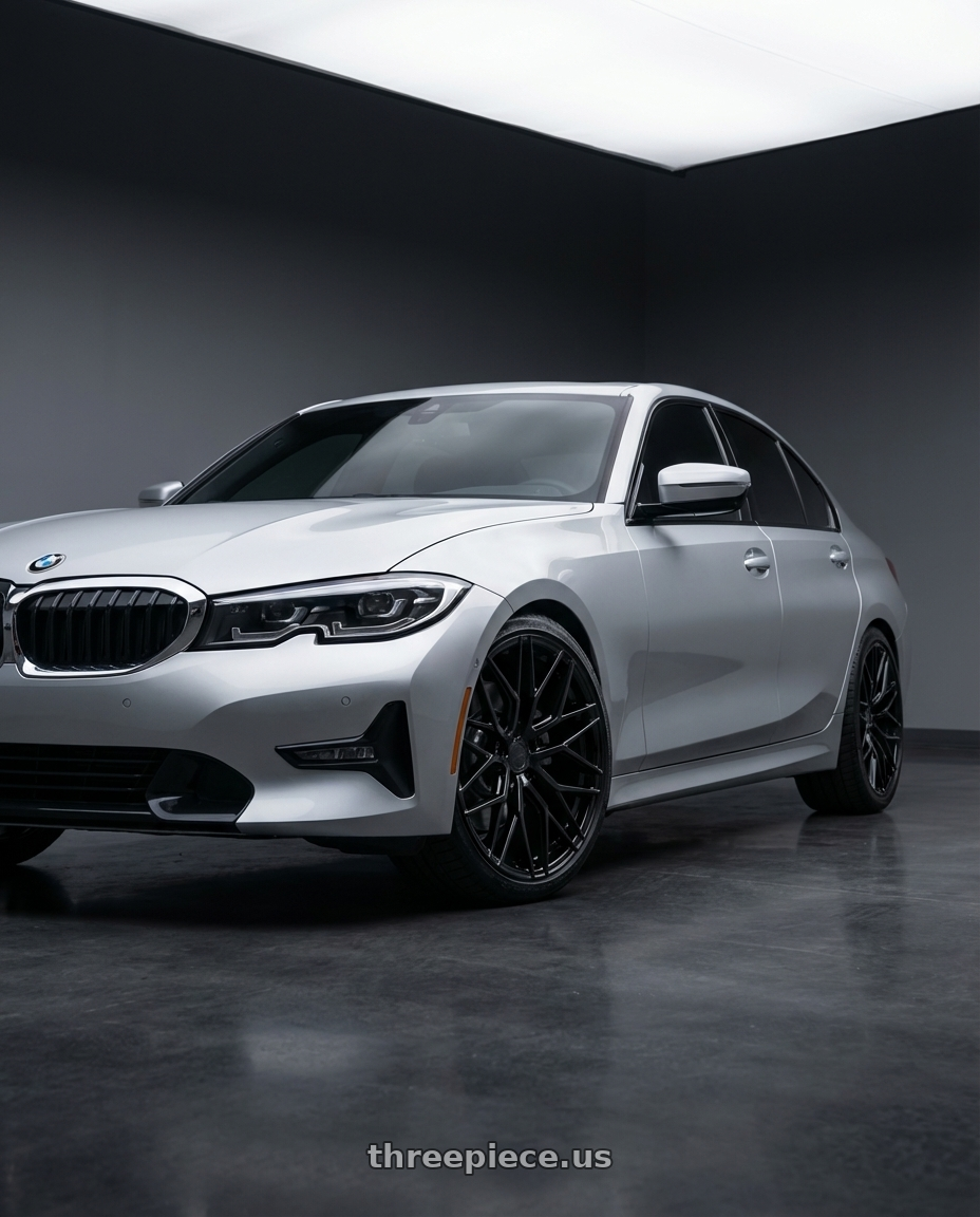 2023 BMW 3 Series G20 with Avant Garde Wheels M520R 5X112 19x9.5 +40 Gloss Black wheels