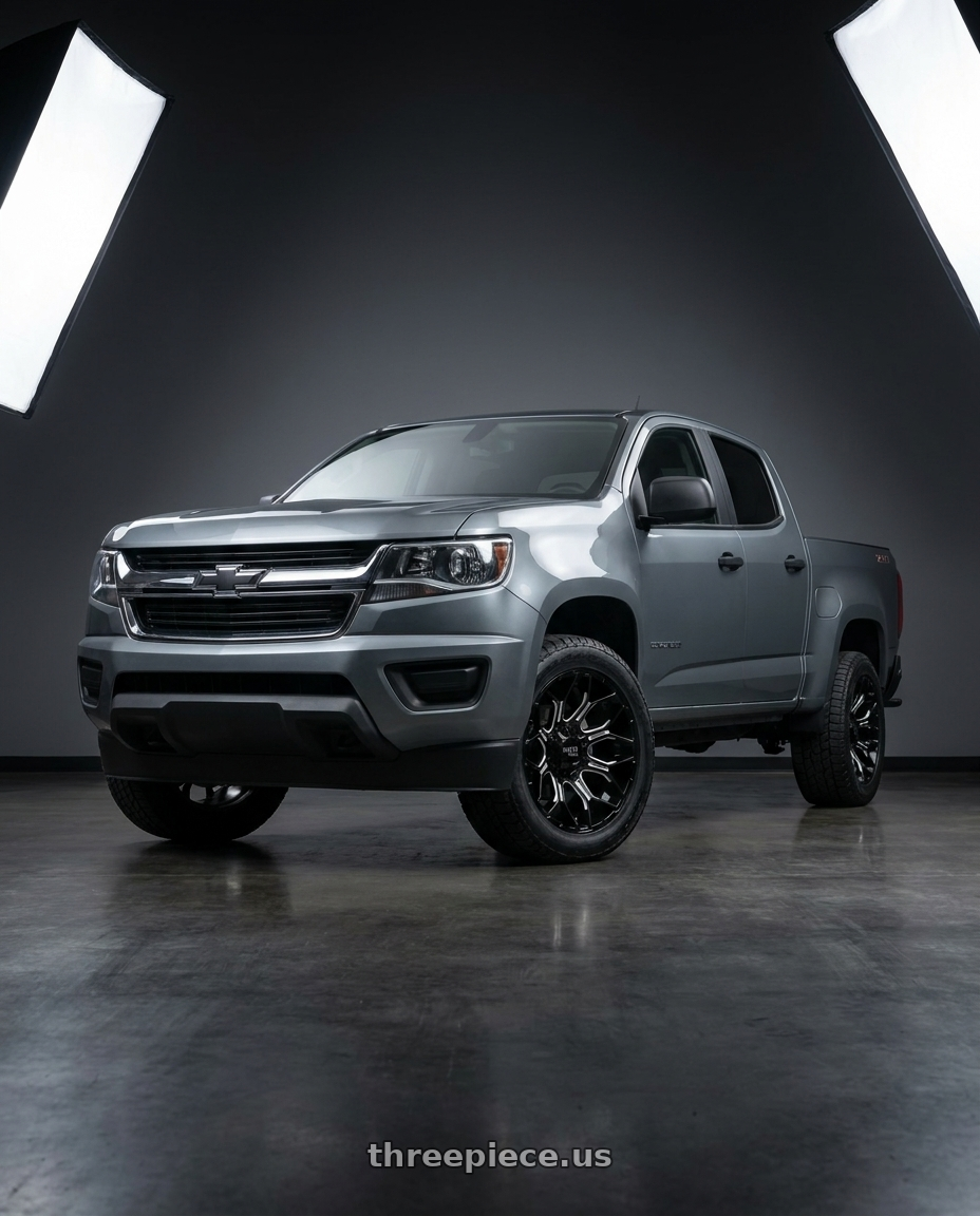 2021 Chevrolet Colorado WT with Moto Metal MO808 SNIPER 6X120/6X139.7 20X9 +0 GLOSS BLACK MILLED wheels
