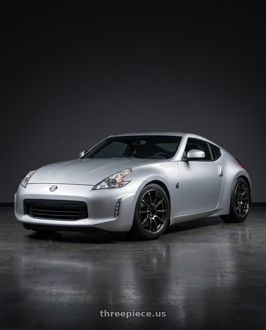 2015 Nissan 370z Base Coupe with Advan Racing RSIII 5x114.3 19x8.0 +45 BLACK CHROME wheels