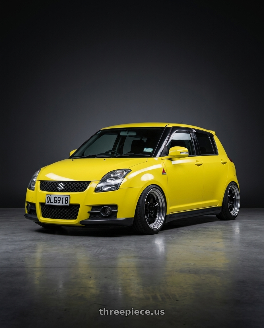 2009 swift sport zc31s with Work Meister S1 3P 5x100 18x7+22 A Disk Black wheels
