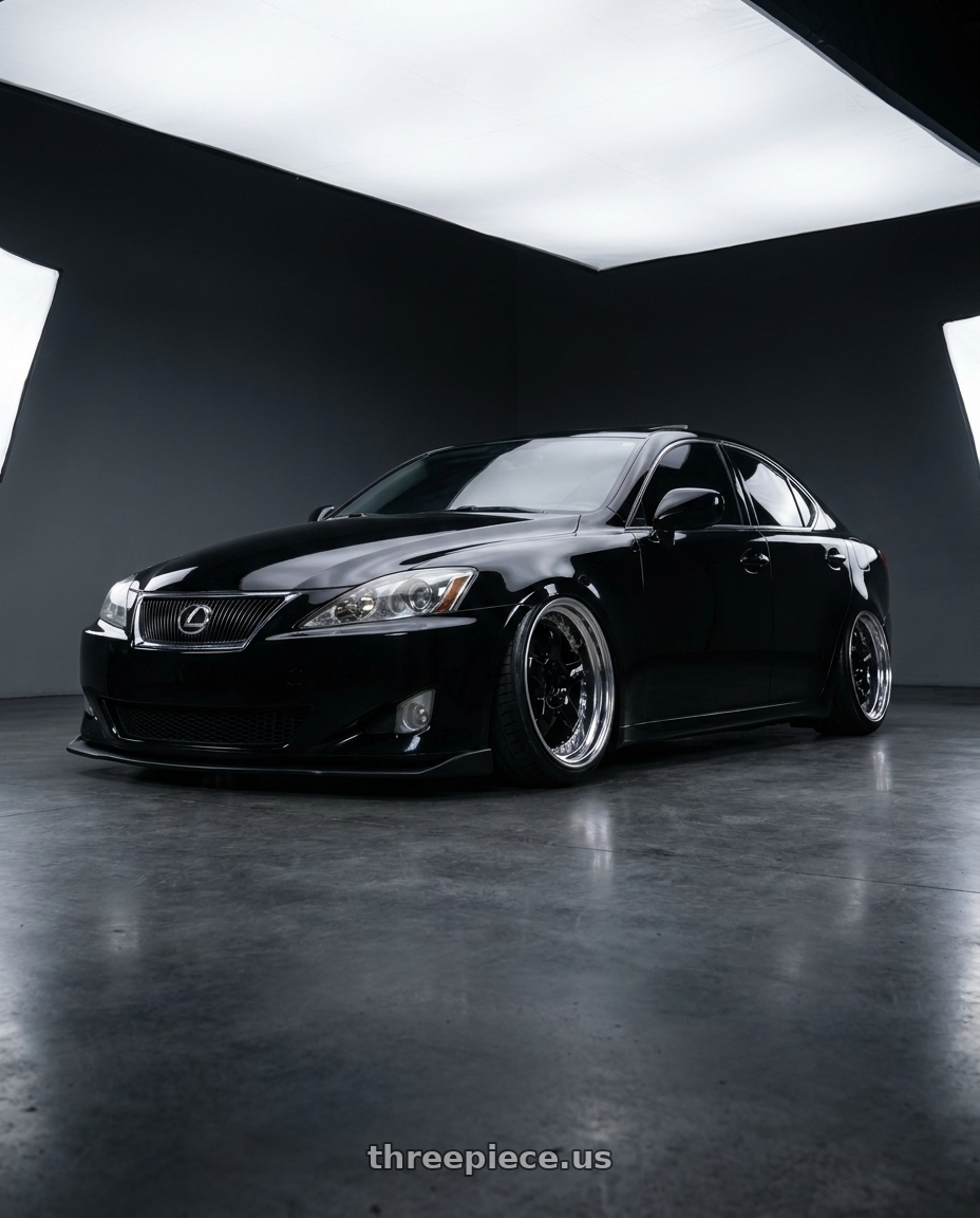 2007 Lexus is 250 with Work Meister S1 3P 5x114.3 19x9.5+38 R Disk Black wheels