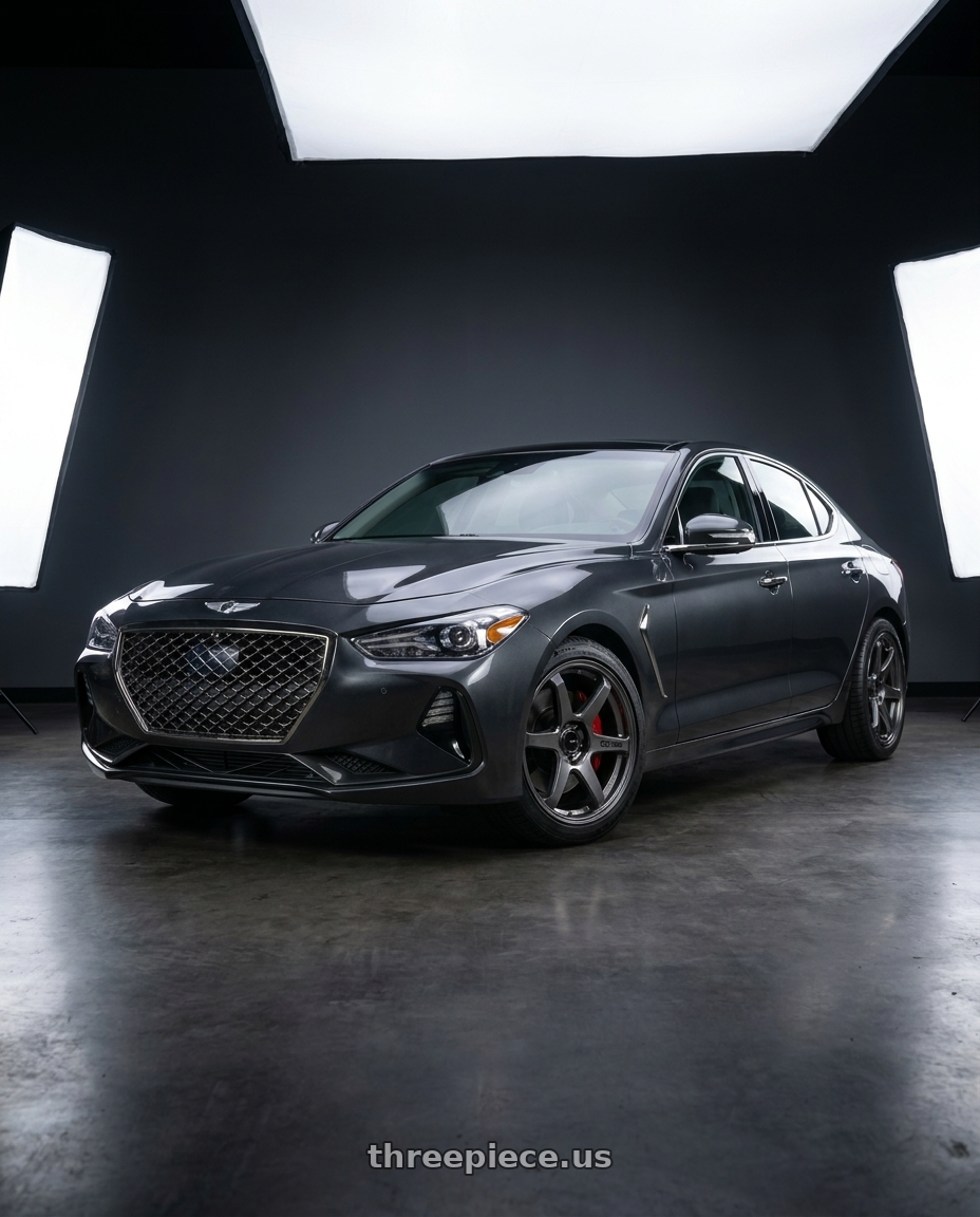 2019 Genesis G70 with Enkei T6R 5x114.3 17x8+40 Gloss Gunmetal wheels