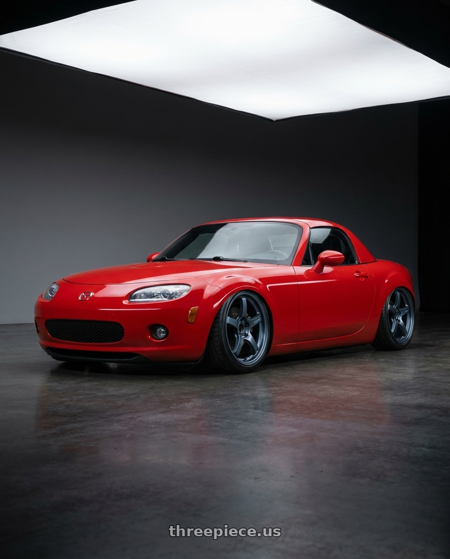 2012 Mazda MX-5 Miata NC with Gram Lights 57CR 5x114.3 17x9+22 Gunblue II wheels