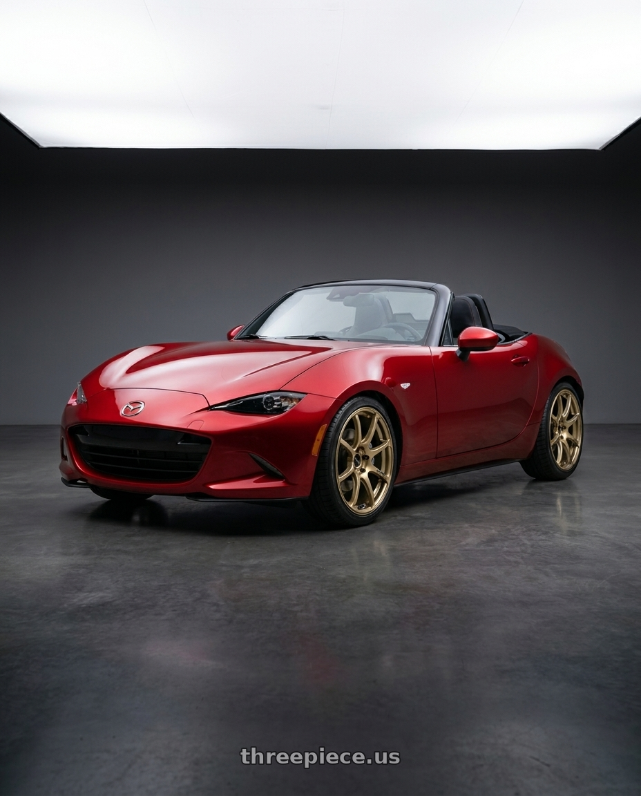2024 Nd Mx5 with Advan RGIII 4x100 18x7.0+42 Gold wheels