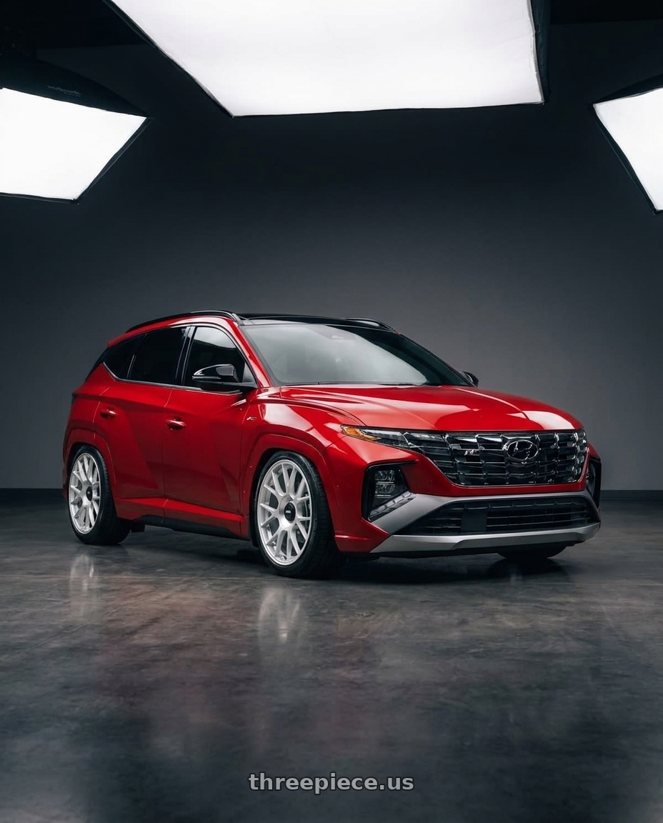 2022 Hyundai Tucson N line with Rotiform 1PC R902 TUF 5X130 21X9 +45 GLOSS SILVER wheels
