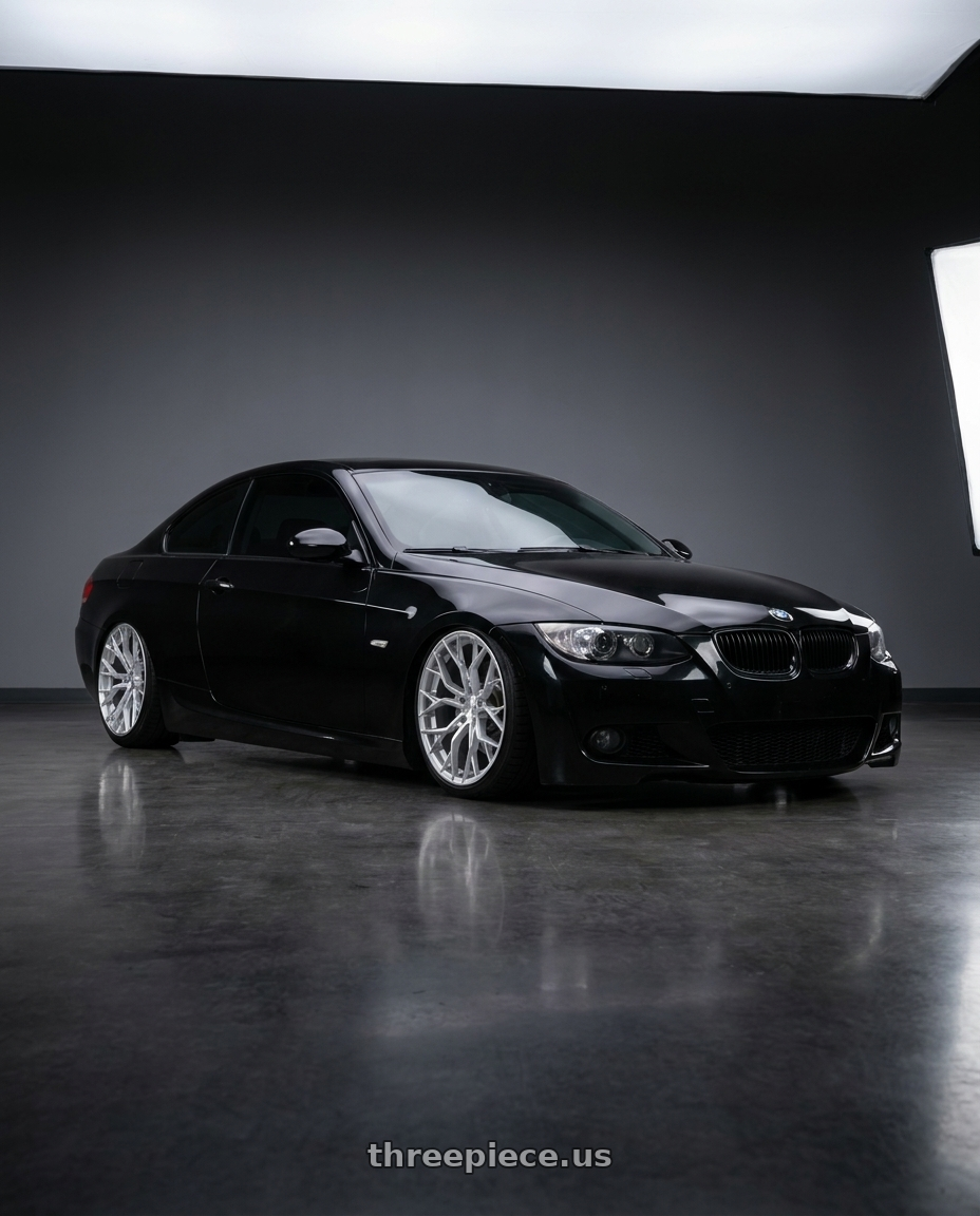 2009 bmw 335i coupe with DOLCE PERFORMANCE ARIA 5x120 18x8.5 +35 Gloss Silver Machined Face wheels