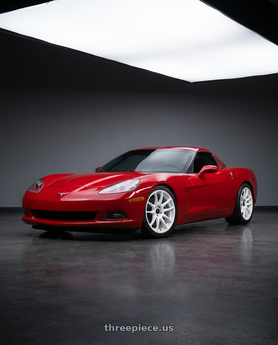 2005 Chevrolet Corvette with Vors TR4 5x100 18x8.5  +35 White wheels
