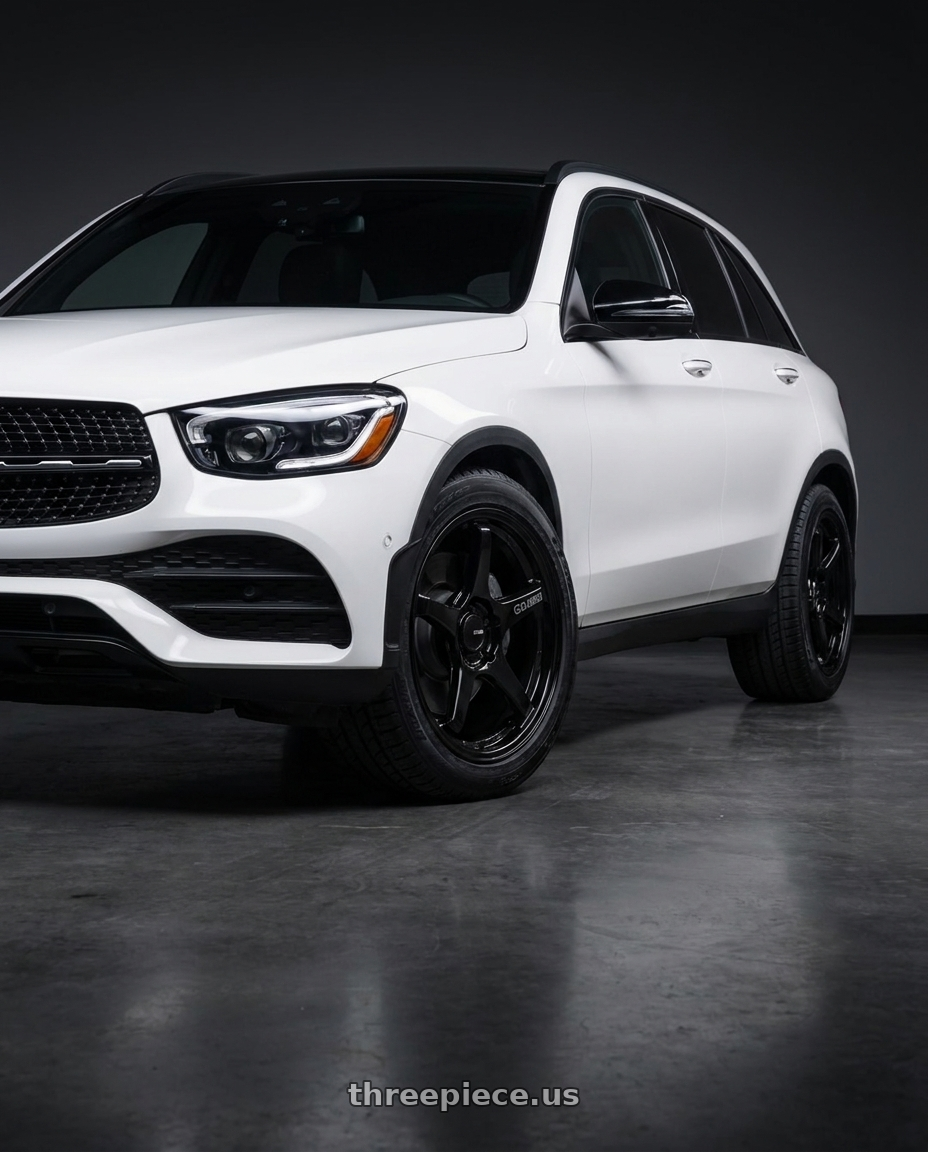 2022 Mercedes Glc300 with Enkei TS-5 5x120 18x9.5+45 Black wheels