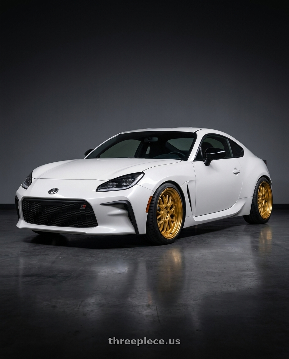 2026 Toyota gr86 with F1R F21 5x100/5x114.3 18x8.5 +38 Machine Gold v2 wheels
