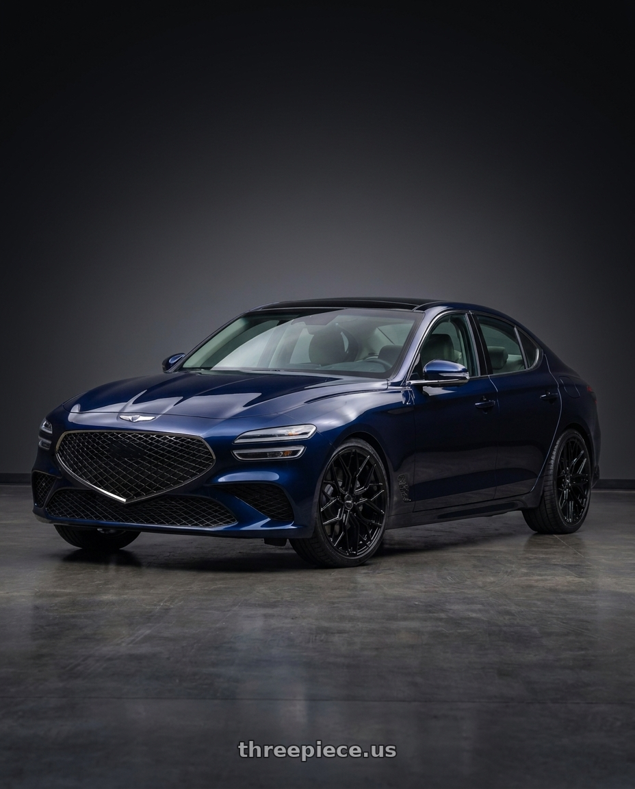 2022 Genesis G70 with F1R FS3 5x114 19x9.5 +38 Gloss Black wheels
