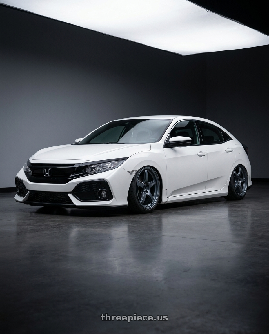 2019 Honda Civic with Gram Lights 57CR 5x114.3 18x8.5+50 Gunblue II wheels