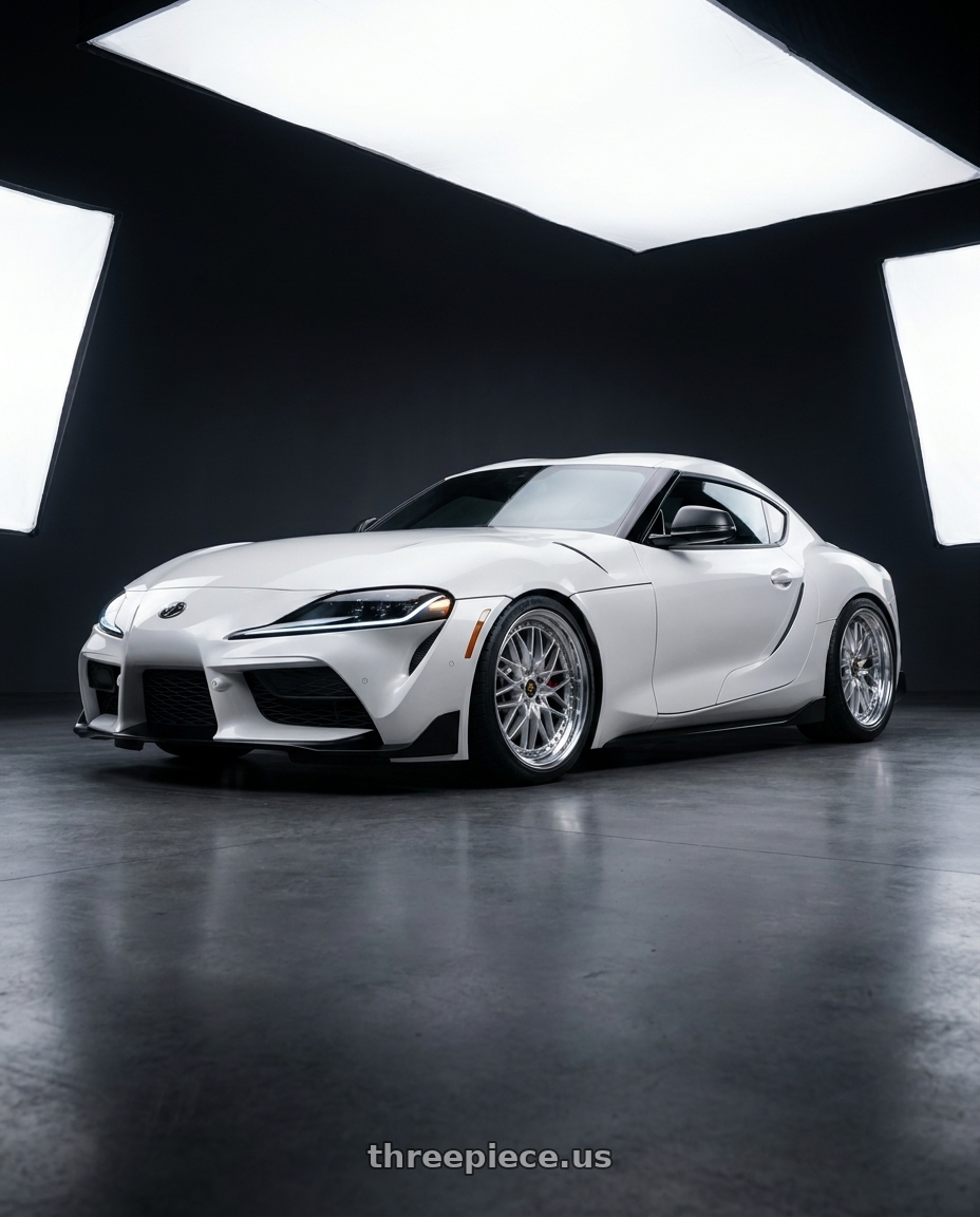 2023 Toyota GR Supra with Work Vs-Xv 5x112 19x9.5+22 L Disk Silky Rich Silver wheels