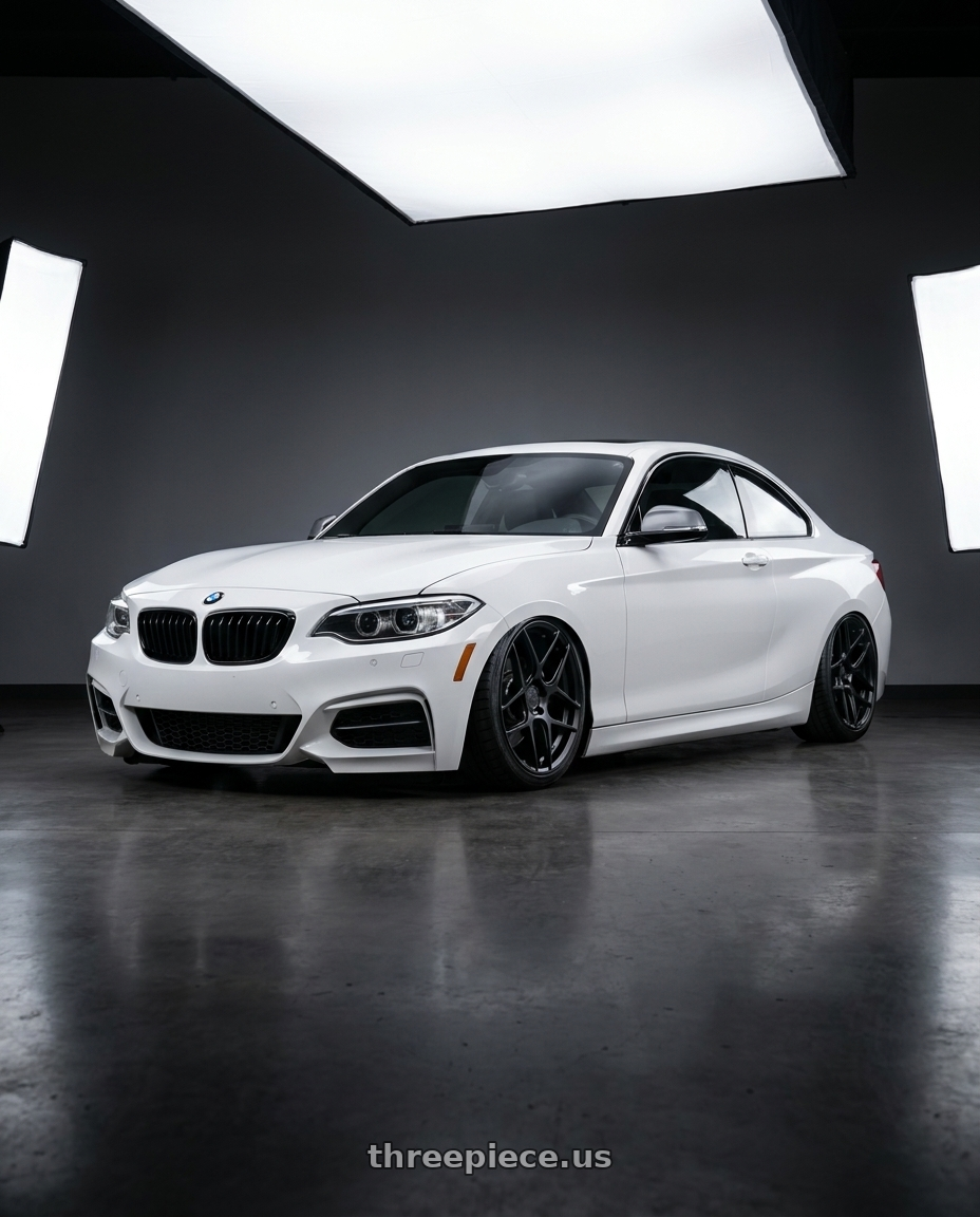 2018 BMW 2 Series F22 with Aodhan AFF2 5x120 19x9.5+35 Matte Black wheels