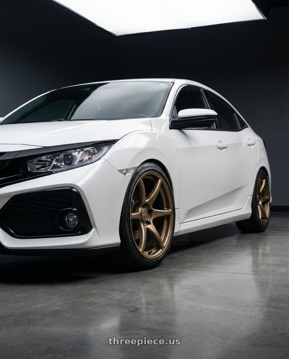 2019 Honda Civic with Kansei K11B Tandem 5x114.3 18x9 12 Bronze wheels