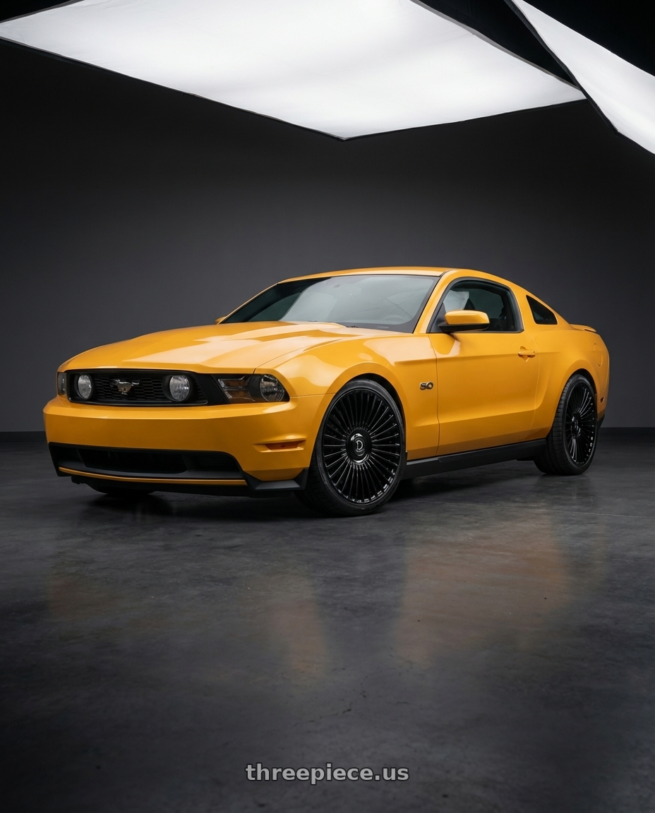 2011 ford mustang gt with DOLCE LUXURY TRENTO 5x112/5x120 22x9 +30 Glossy Black wheels