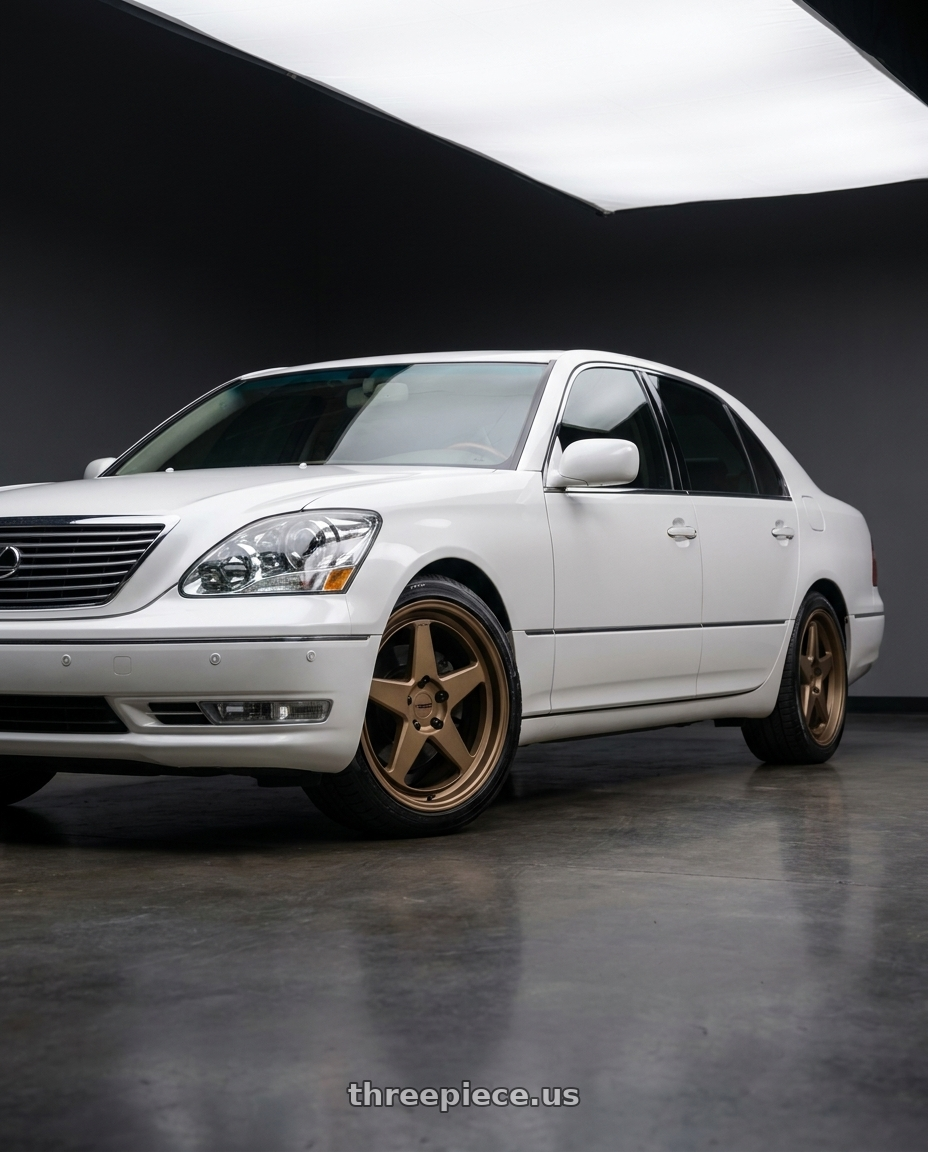 2004 Lexus LS430 Base with KATANA RACING KR03 5x114.3 18x8 +40 Matte Bronze wheels