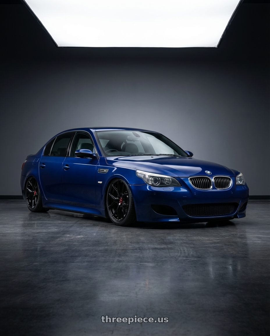 2010 BMW M5 E60 with Vossen HF-5 20x9 / 5x120 / ET35 / Flat Face / 72.56 - Gloss Black Wheel - HF5-0B01 wheels