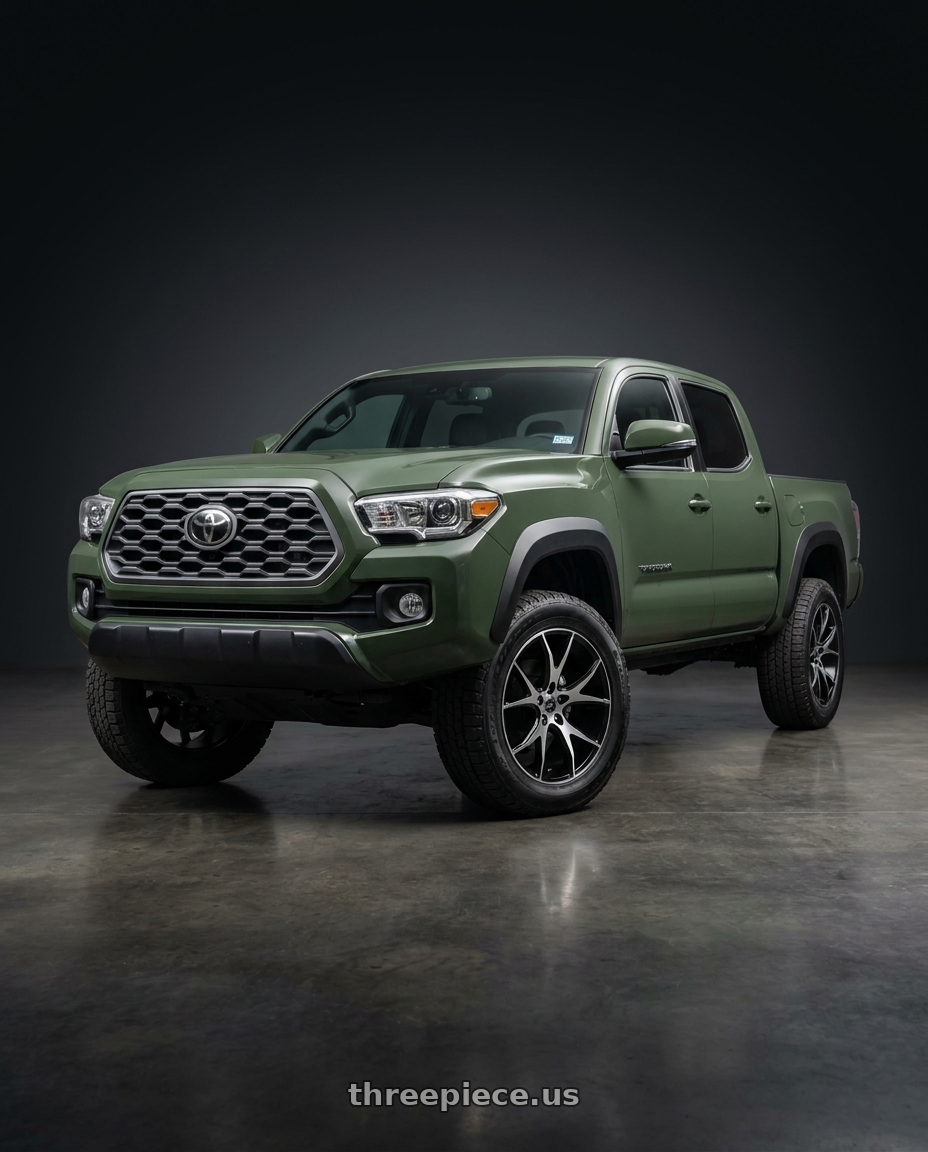 2022 toyota tacoma with Platinum 419U Recluse 5X100 16x7 +40 Gloss Black w/Diamond Cut Face wheels