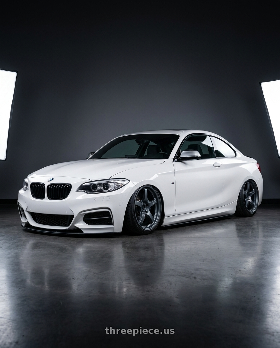 2018 BMW 2 Series F22 with Gram Lights 57CR 5x120 19x10.5+22 Gunblue II wheels