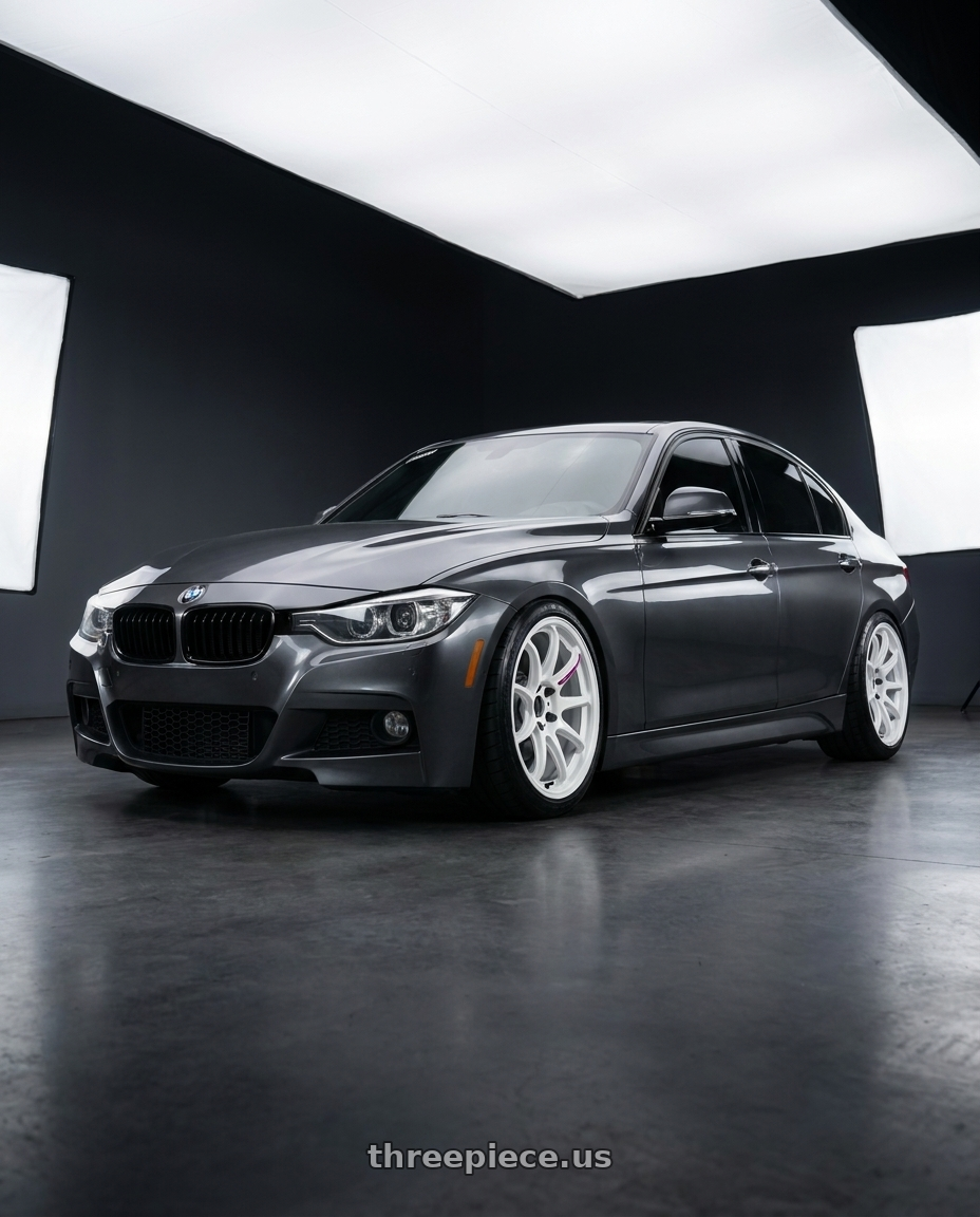 2015 Bmw 335i with Work Emotion Zr10 5x100 18x8.5 +32 Azure White wheels