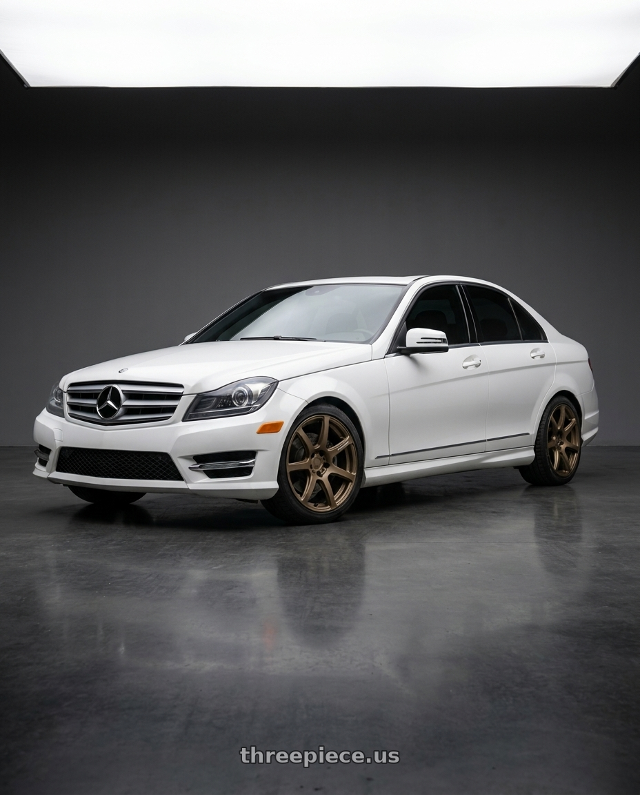 2014 metcedes c300 4matic sport with Work Emotion T7r 5x112 18x8.5 +38 Matte Bronze wheels